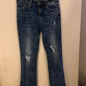 Stylish Blue Straight Leg Women Jeans